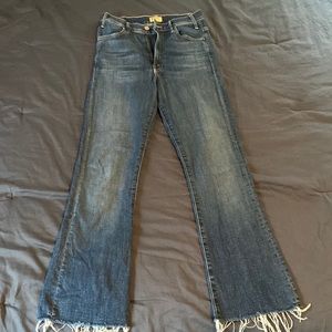Mother Hustler Cropped Straight Leg Jeans
